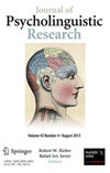 Journal Of Psycholinguistic Research雜志