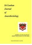 Sri Lankan Journal Of Anaesthesiology