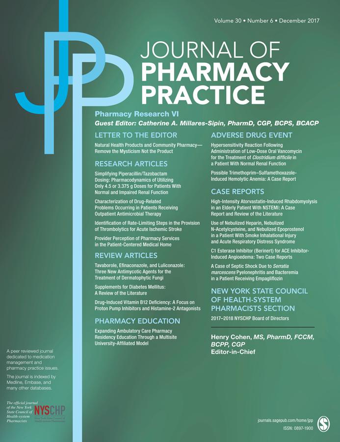 Journal Of Pharmacy Practice